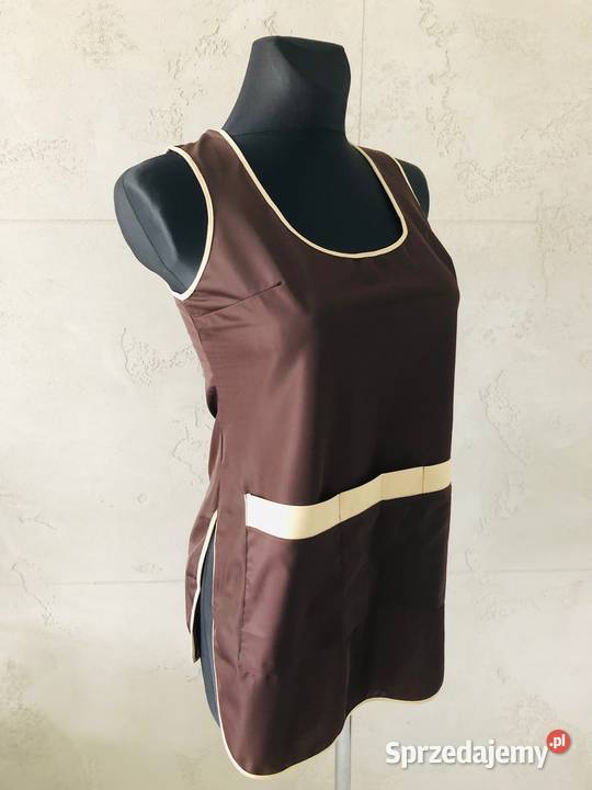 Brązowo kremowy fartuszek kuchenny fartuch 36 S