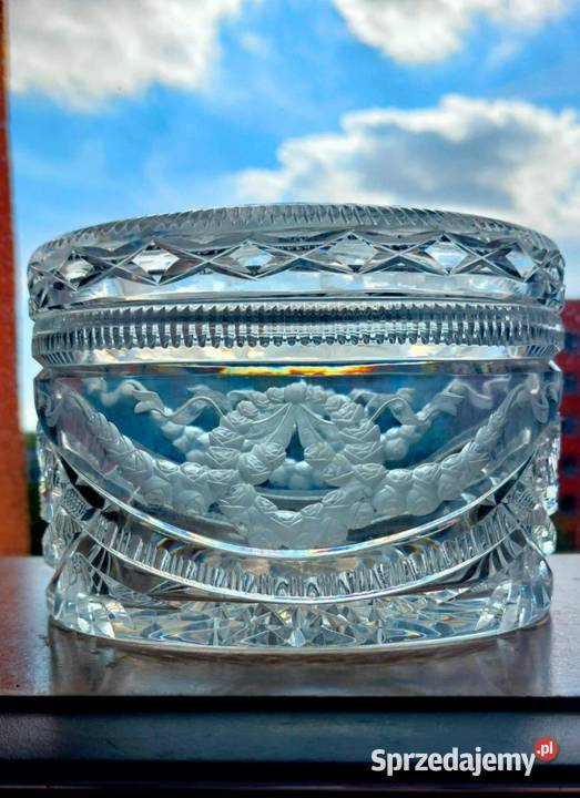 Piękna bomboniera kryształowa PRL dolnośląskie Wrocław