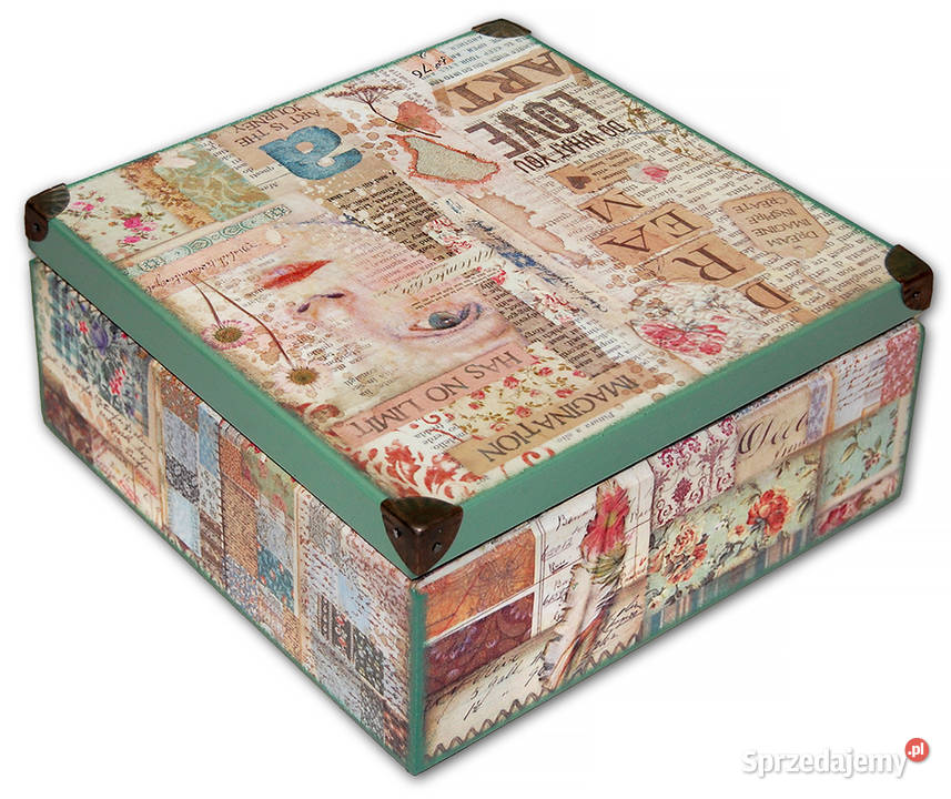 SZKATUŁKA pudełko drewniane DREAM LOVE ART 20x20 kujawsko-pomorskie Bydgoszcz