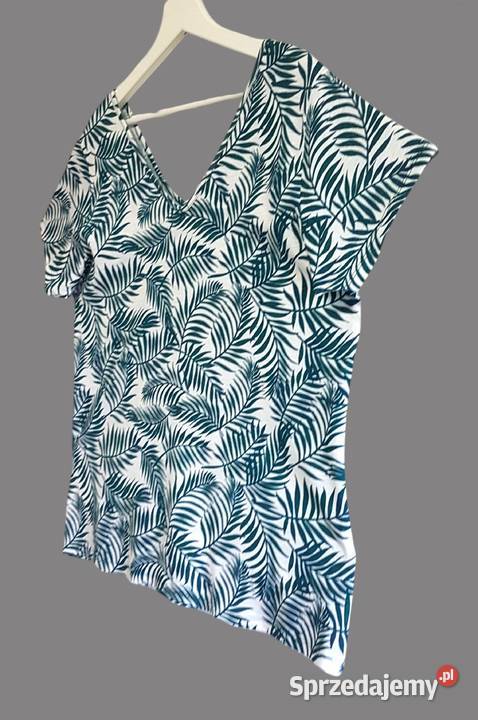 Damska bawełniana bluzka zielona krótki rękaw małopolskie Chrzanów