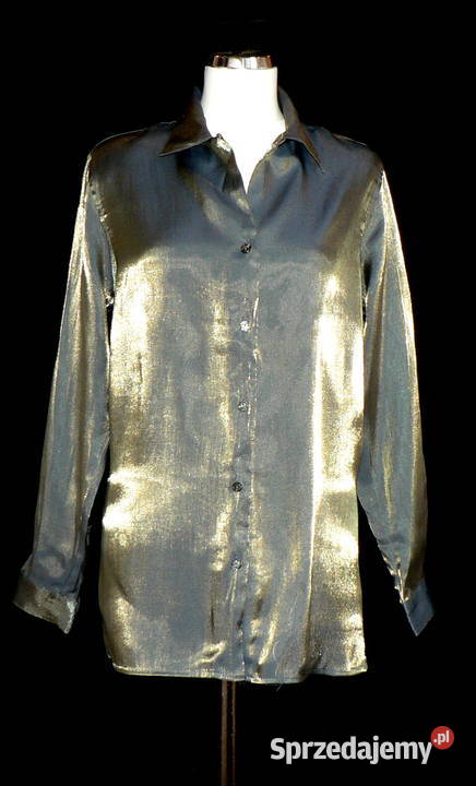 Jaclyn Smith złota zieleńcudna koszulowa bluzka