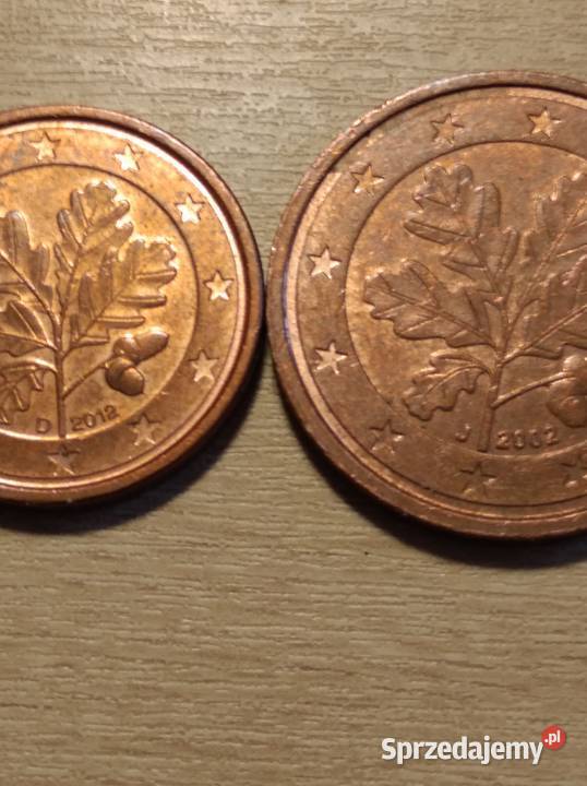 Zestaw monet 1 i 2 euro cent NIEMCY 2002 monety śląskie sprzedam