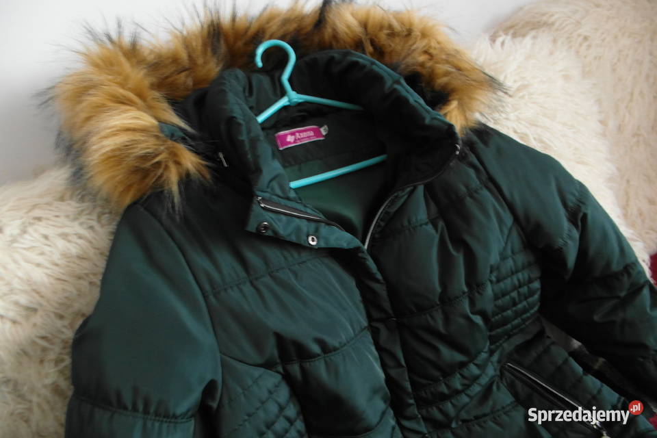 Kurtka zimowa dłuższa pikowana 46 zielona Warszawa