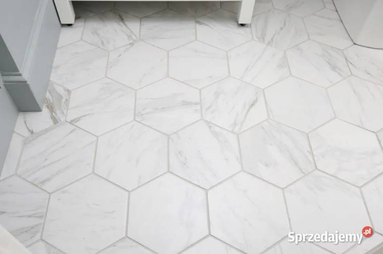 Gres HEKSAGONALNY CALACATTA marmur 30x30 wysoki Łask
