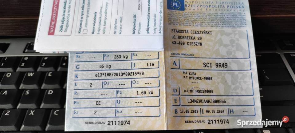 Skuter elektryczny OPAI śląskie