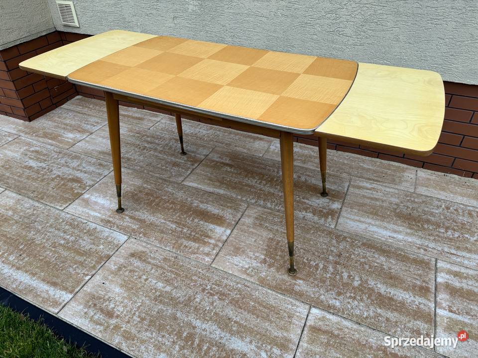 Stolik PRL vintage art deco rozkładany Garwolin
