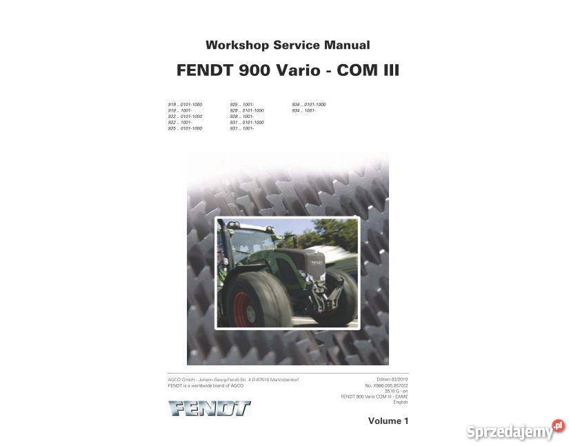 FENDT 919 922 925 928 931 934 VARIO instrukcja