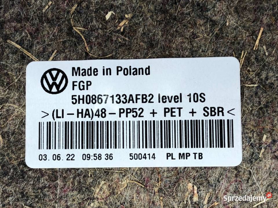 BOCZEK DRZWI LEWY PRZÓD VW GOLF VIII Kombi