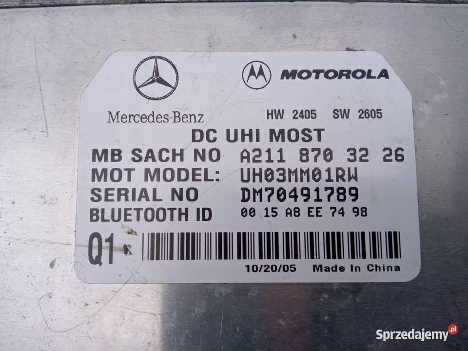MODUŁ STEROWNIK BLUETOOTH MERCEDES CLS W219 W211 Nowy Tomyśl