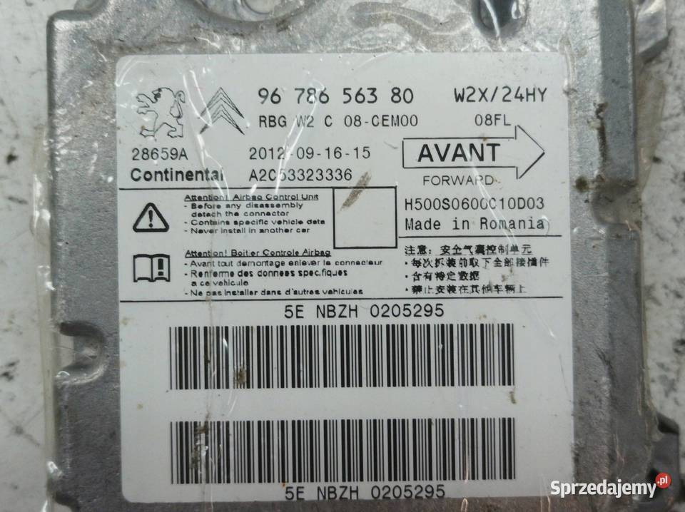 SENSOR AIRBAG 9678656380 Peugeot 508 I 2010