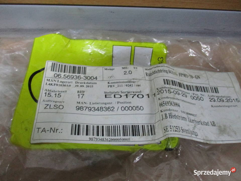 Pierścień uszczelniający Man 06569363004 Mogilno