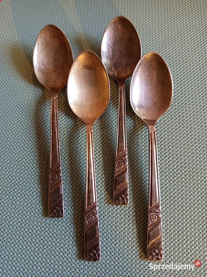 Stare 4 podwinie posrebrzane łyzeczki angielskie Warszawa