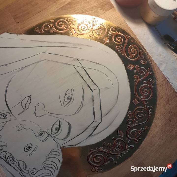 Archanioł Gabriel ikona pisana złoto 20 x 40 zachodniopomorskie Szczecin