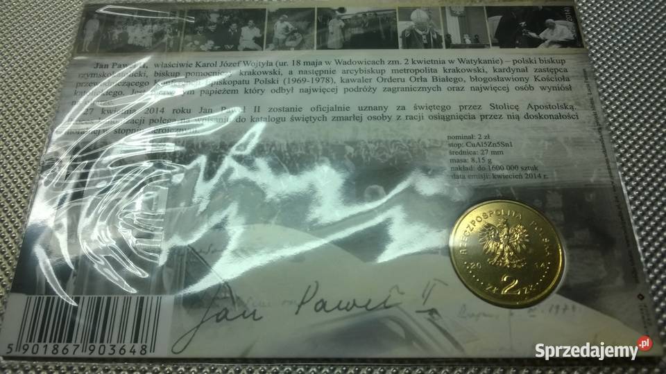 moneta 2 Kanonizacja Jana Pawła II blister 02134 mazowieckie Warszawa