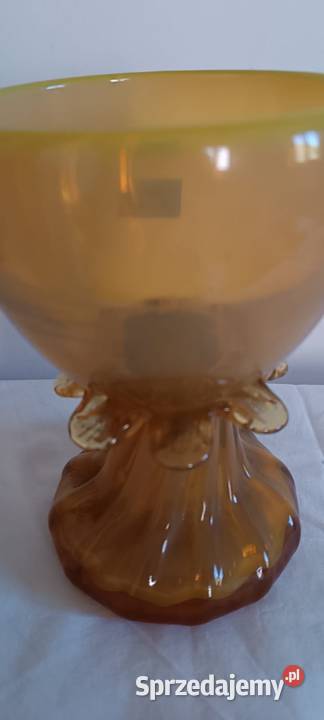Szklana czara na nodze tazza KIS PRL