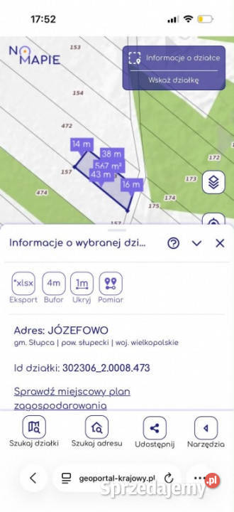 NA SPRZEDAŻ DZIAŁKA 59AR JÓZEFOWO POW SŁUPECKI 67zł/m2 Józefowo