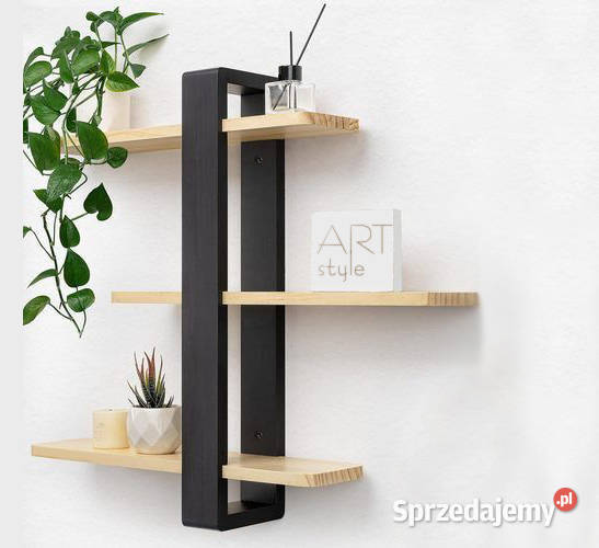 regał półka wisząca trzyrzędowa Drewniana płka Wrocław