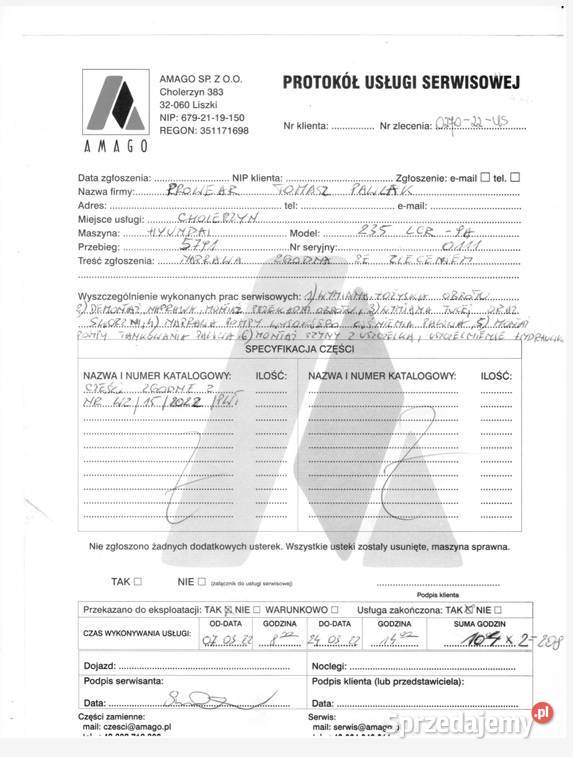 Remoncie Koparka Gąsienicowa Hyundai ROBEX 235 pełny VAT Blizanów