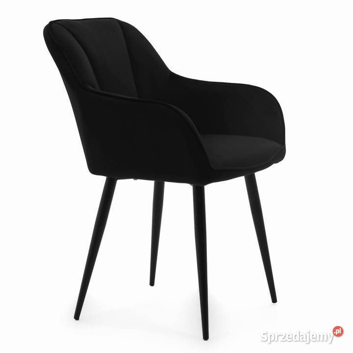 Czarne Krzesło Tapicerowane Lago Wysyłka 24H wielkopolskie Tarchały Małe