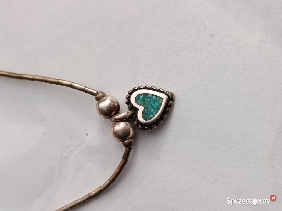 Delikatny naszyjnik srebrny 925 serce Nawajo Pozostałe