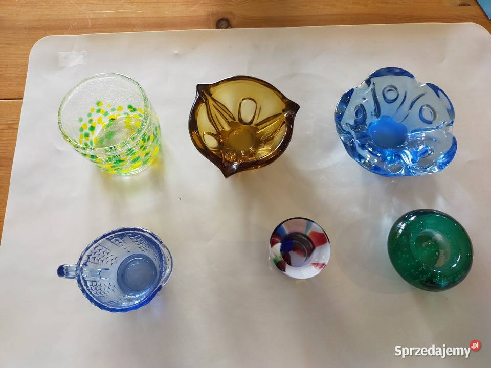 Stare kolorowe szkło prl opolskie Nysa