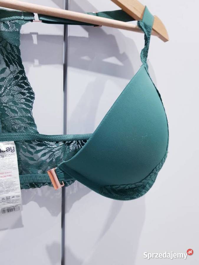 Damski usztywniany biustonosz z koronkowym tyłem Miseczka D Biustonosze Bielizna damska śląskie