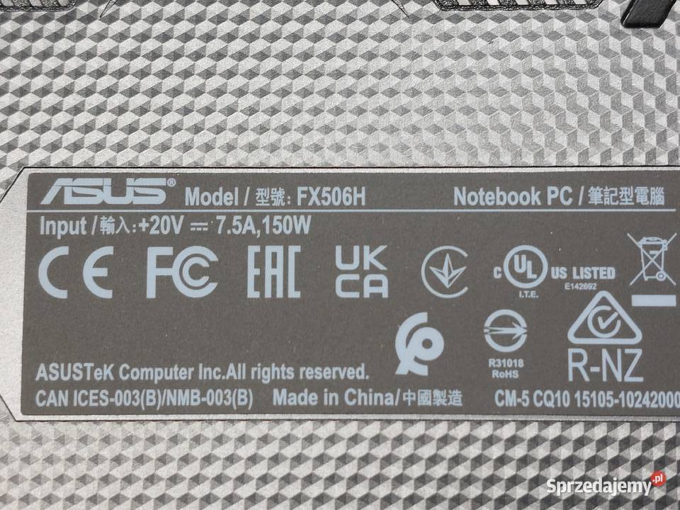 ORYGINALNA OBUDOWA DOLNA DO ASUS F15 FX506