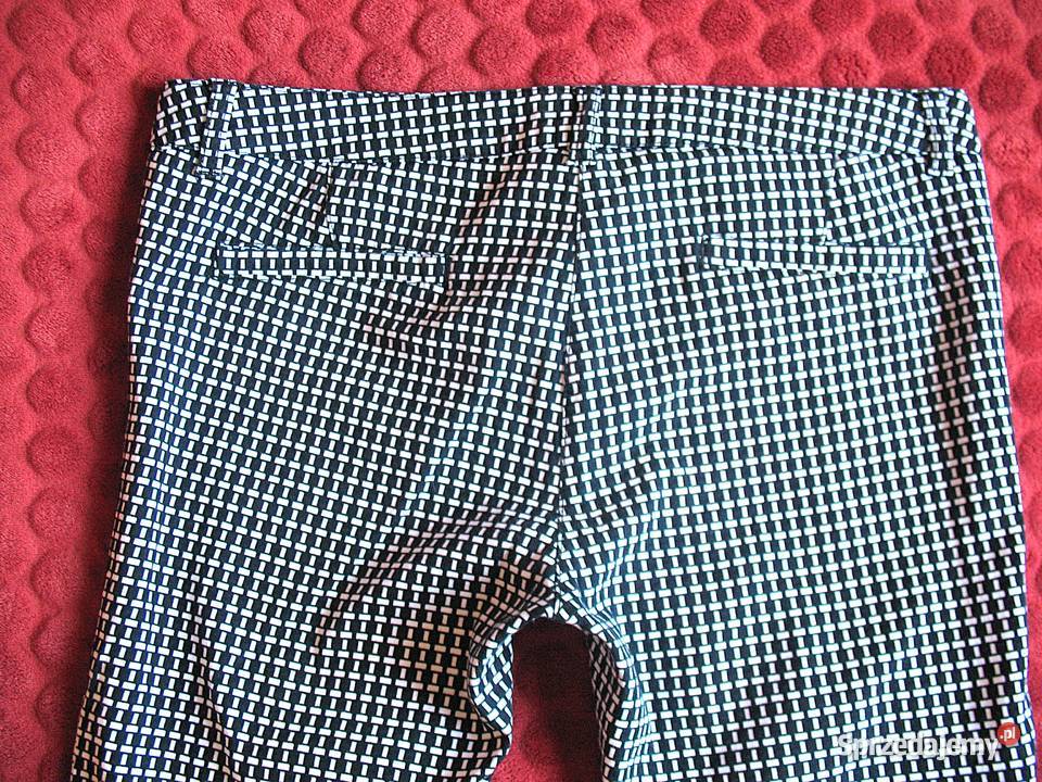 Spodnie damskie biało czarne 42 XL biodra 100 mazowieckie Siedlce sprzedam