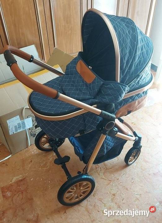 Wózek dziecięcy wielofunkcyjny 3w1 składany niebieski wielkopolskie