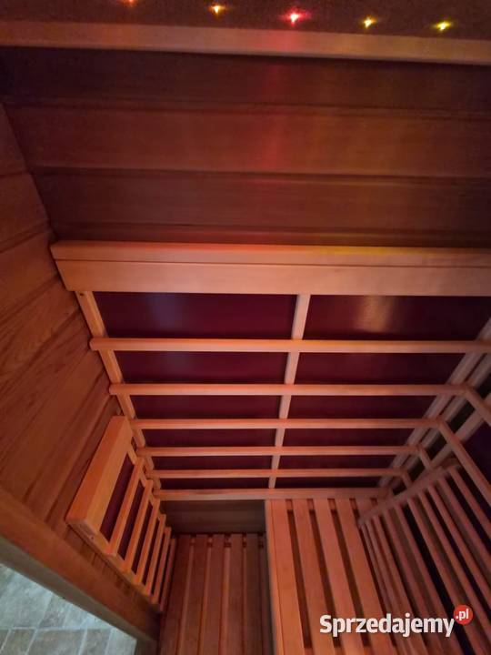 Sauna kabina na podczerwień szklane drzwi LED