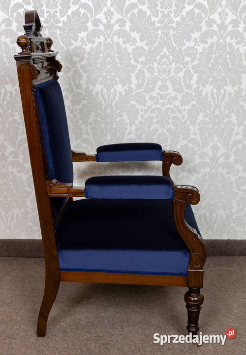 Fotel neorenesansowy antyk stary eklektyczny
