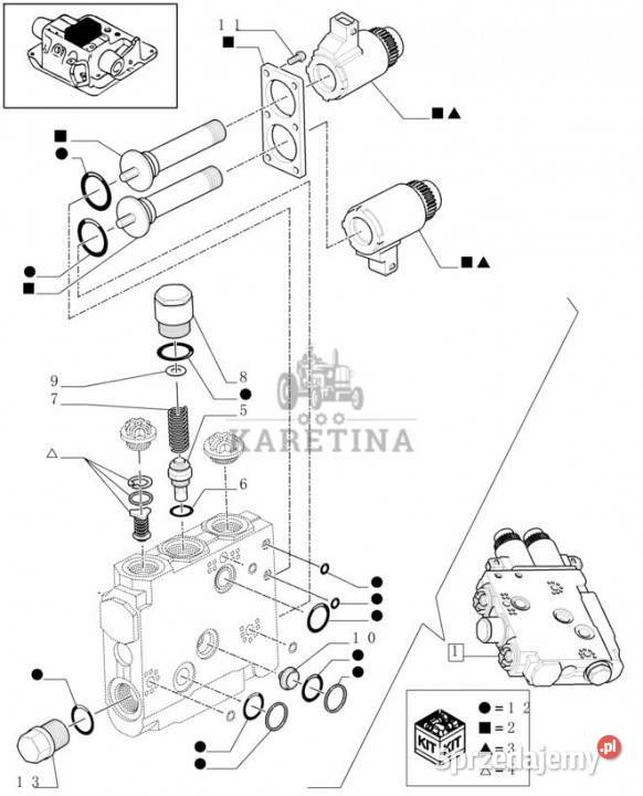 Holland T6010 T6070 Sekcja zaworu 84175671