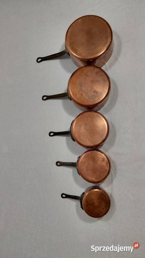 Zestaw Francuskich rondli miedzianych kutych Krzykawa