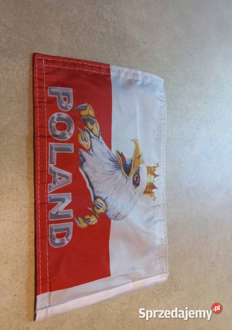 Flaga motocyklowa do masztu z orłem POLAND śląskie Sosnowiec