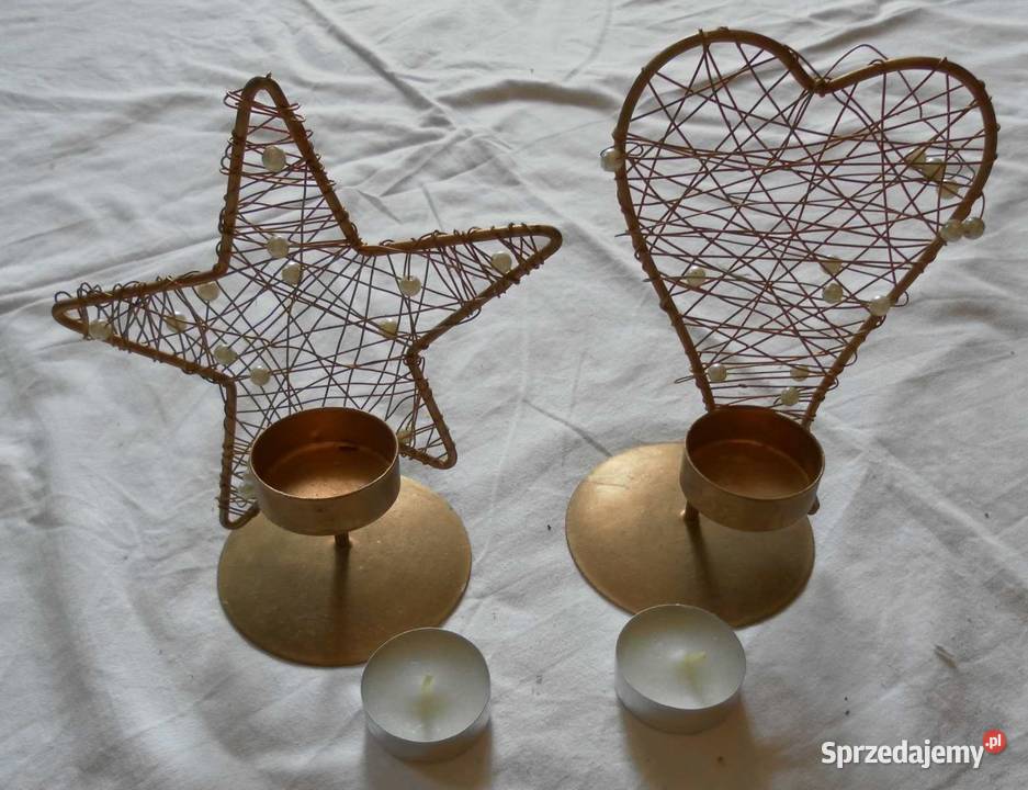 Szkło w Metalu Świecznik ozdobny Liście 2 Kraków