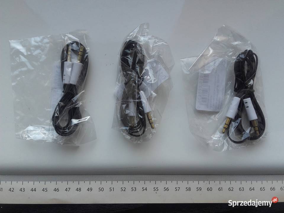 Kabel audio 1m AUX miniJack 35mm płaski stereo