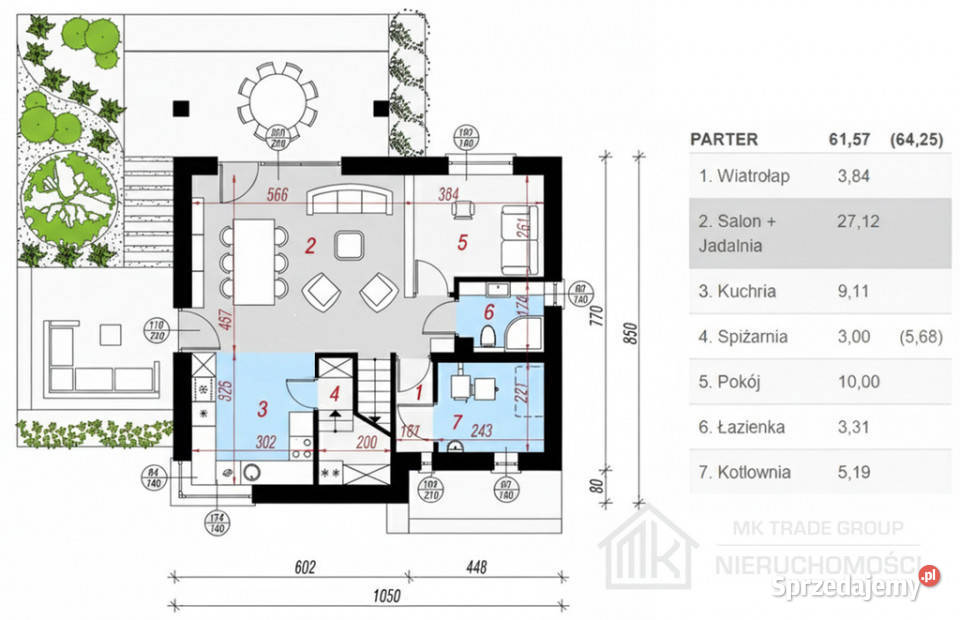Nowy dom wolnostojący Kłaj pow 130m2