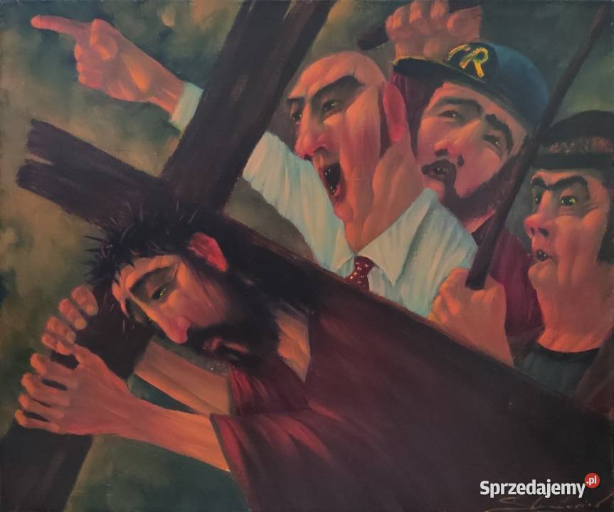 STRATOVICH W obraz olejny na płótnie GOLGOTA podlaskie Supraśl