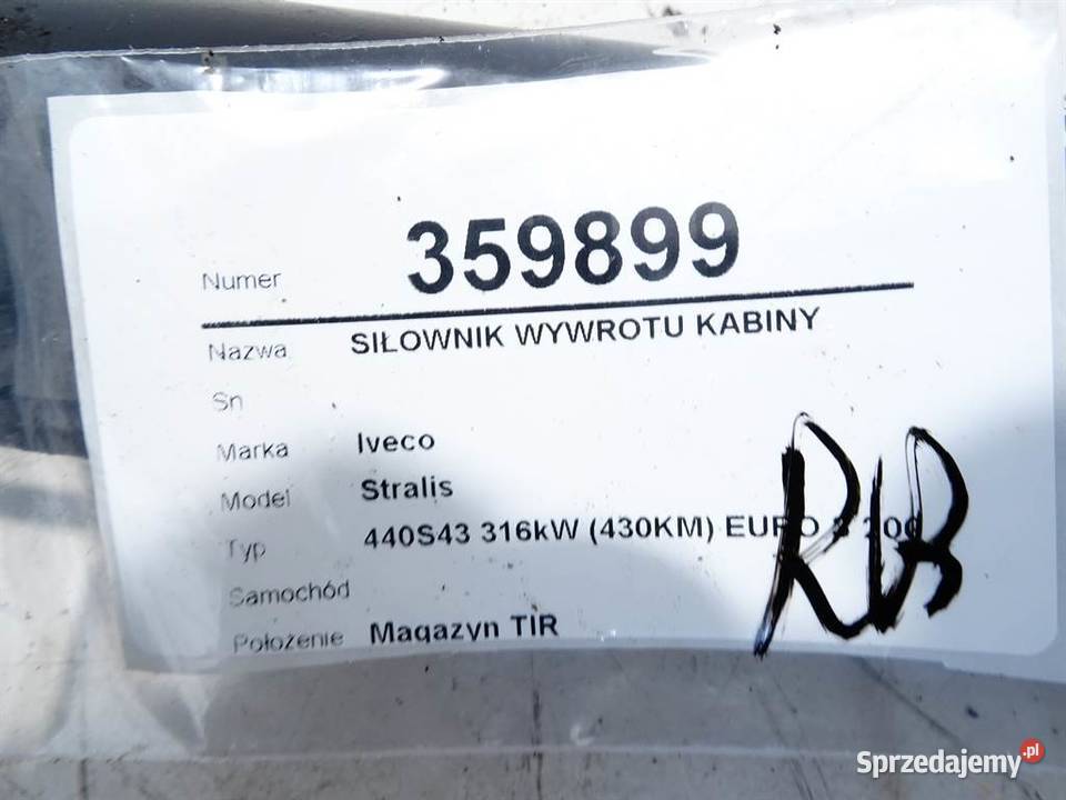 SIŁOWNIK WYWROTU KABINY IVECO STRALIS I podkarpackie