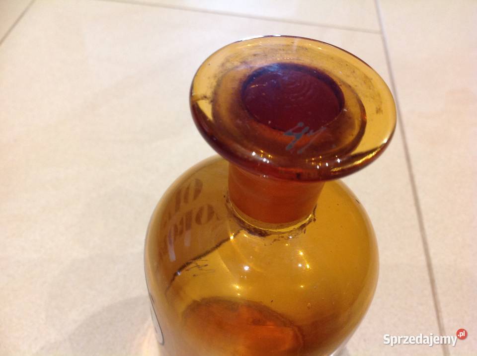 Stara Butelka Szklana Apteczna Sygnowana Szkło Nowa Sól