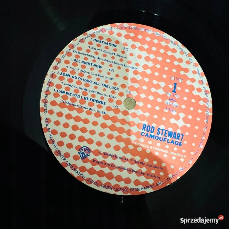 Rod Stewart Camouflage NMNM Japan Obi LP 1984 Gdynia