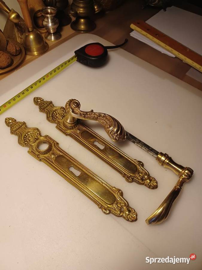 Komplet klamek mosiężnych i szyldów Klamki i uchwyty wielkopolskie Poznań