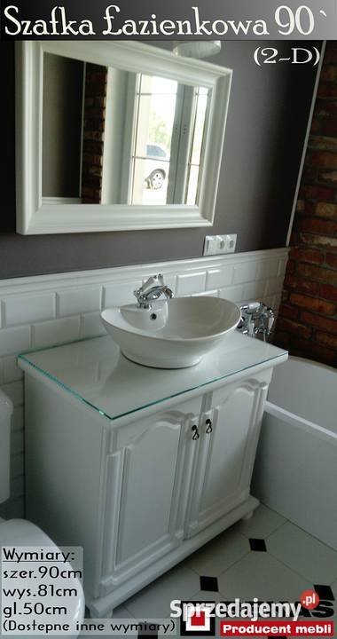 Białą Stylowa Szafa Łazienkowa 120 Biały Dąb śląskie Zawiercie sprzedam