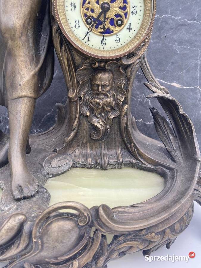 Mosiężny zegar kominkowy wielkopolskie Ostrzeszów