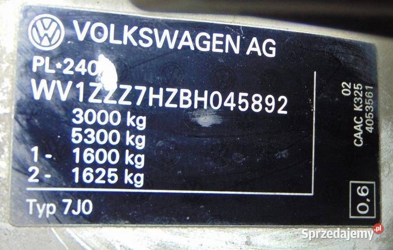 VOLKSWAGEN TRANSPORTER 2010 196800 ccm 140 manualna Warszawa
