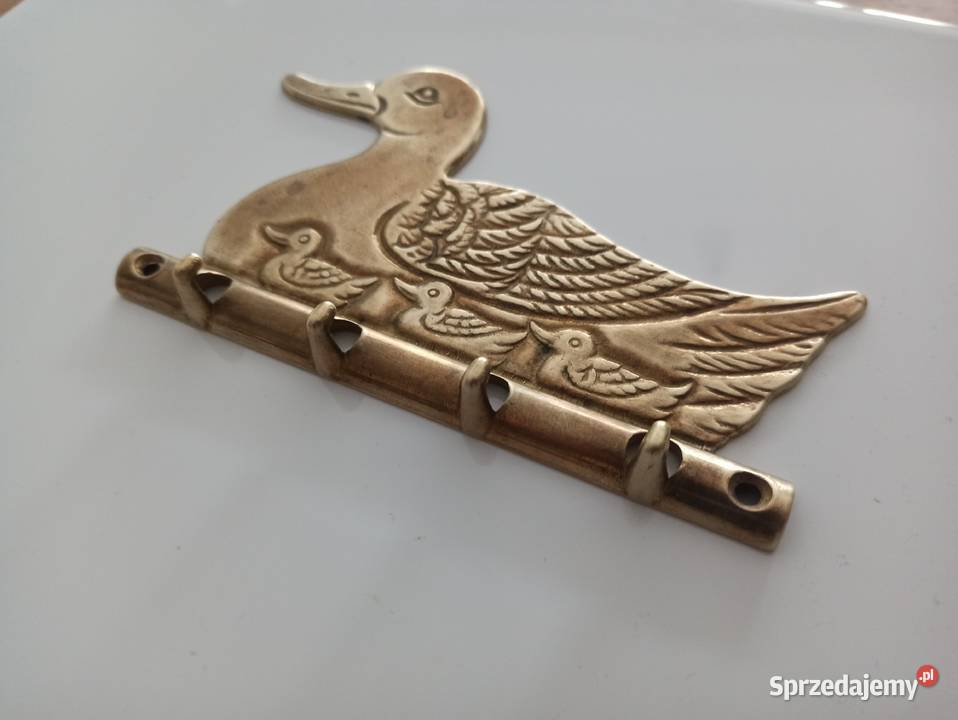 Stary wieszak na klucze kaczka kaczki mosiądz Bielsko-Biała