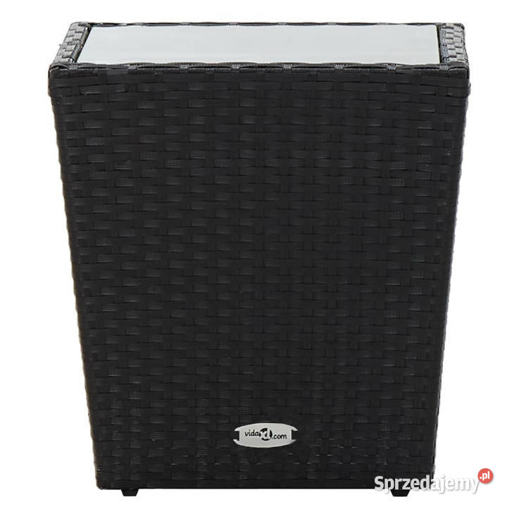 Stolik herbaciany czarny 415x415x43 rattan PE i Warszawa