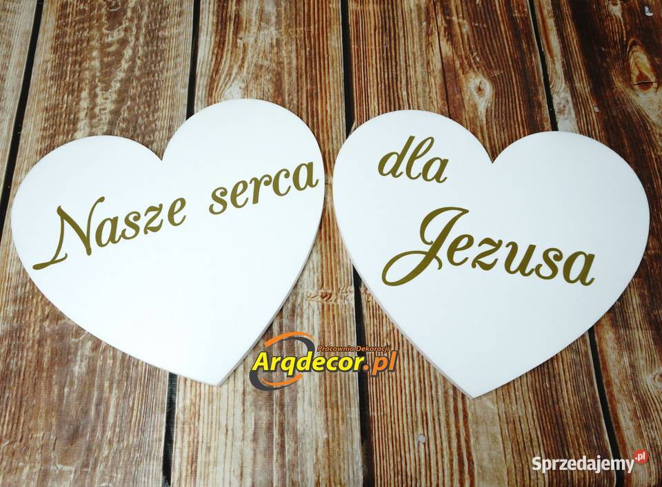 Nasze serca Jezusa Komplet dwóch serc Dębna sprzedam