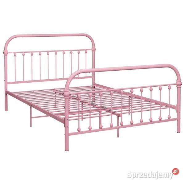 vidaXL Rama łóżka różowa metalowa 120 x 200 Warszawa sprzedam