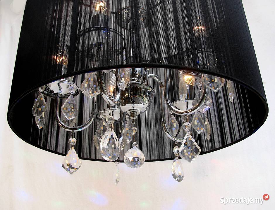Lampa wisząca kryształki czarna IV Szczecinek